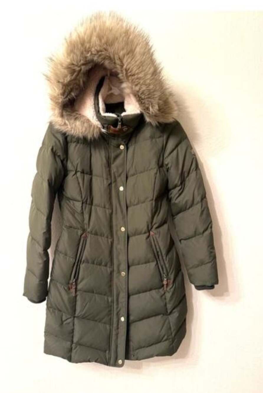 Lauren Ralph Lauren Gray Anorak Puffer Down Coat Jacket Sz Large Hooded Outdoor